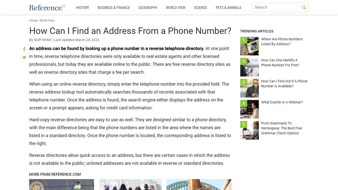 How Can I Find an Address From a Phone Number? - Reference.com